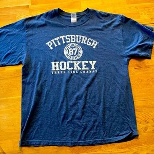 Pittsburgh Hockey Gray Cotton Short sleeve XL T-Shirt